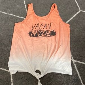Vacay Mode tie front tank